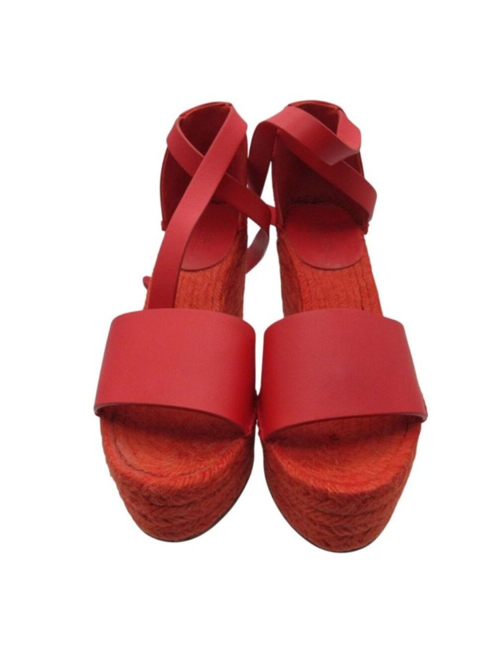 Hermes Tipoli Sandals Espadrilles Kelly Buckle Ankle Strap Leather Thick Sole